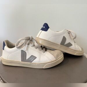Veja Kids Sneakers White with Blue Accents